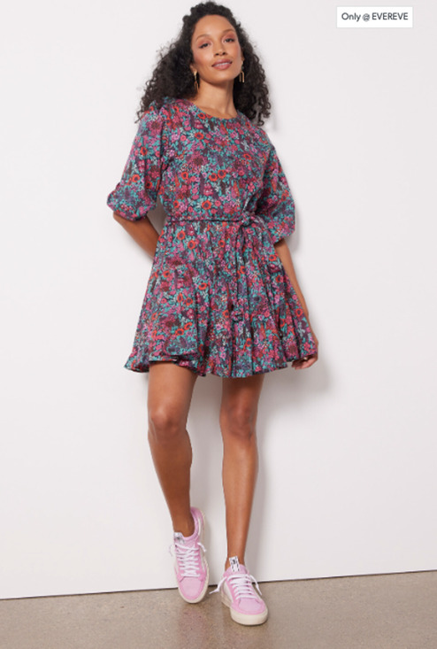 Evereve Dresses & Skirts - EVEREVE NWT Sutton Cotton Tie Waist Long Sleeve Floral Dress // M